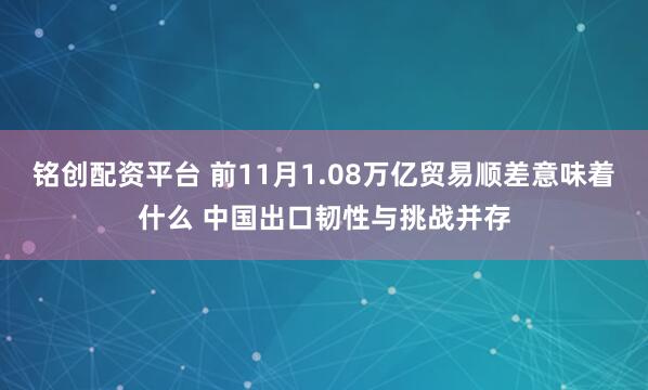 铭创配资平台 前11月1.08万亿贸易顺差意味着什么 中国出口韧性与挑战并存